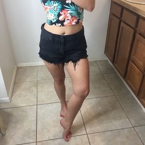 Abercrombie & Fitch High Rise Distressed Shorts